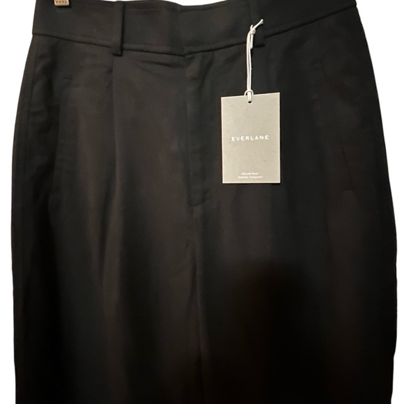 !!SOLD!! NWT EVERLANE THE WAY HIGH DRAPE PANT BLACK WIDE LEG RELAXED PLEATED 2S - Picture 9 of 15